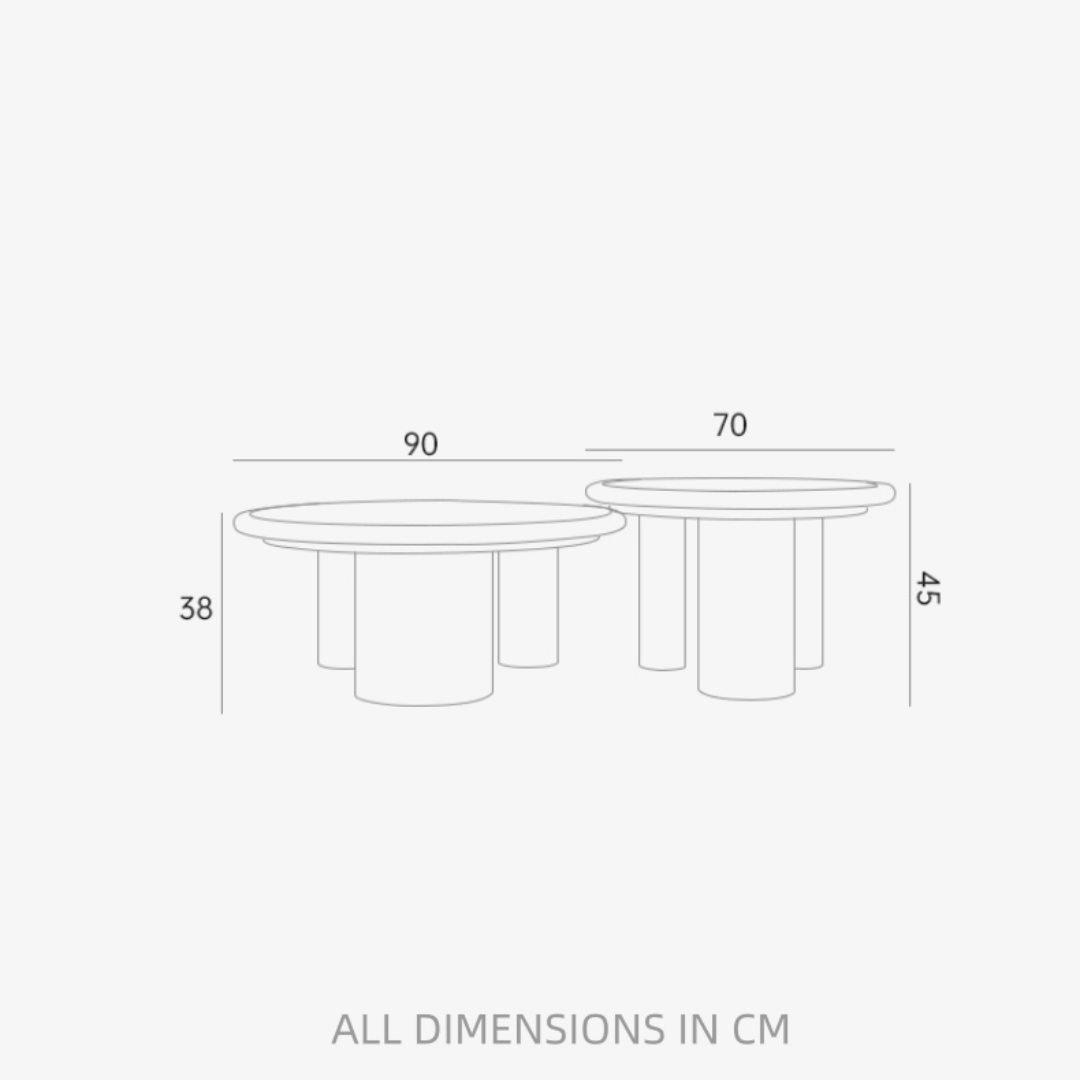 Round terrazzo coffee table with elegant design, perfect for chic home decor