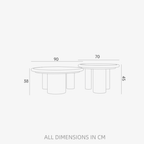 Round terrazzo coffee table with elegant design, perfect for chic home decor