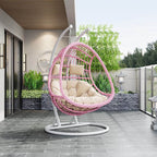 Tropical alloy framed porch swing egg chair with stand and chain included