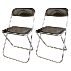 Contemporary Acrylic Open Back Folding Armless Chair for Dining Room Dining Chairs