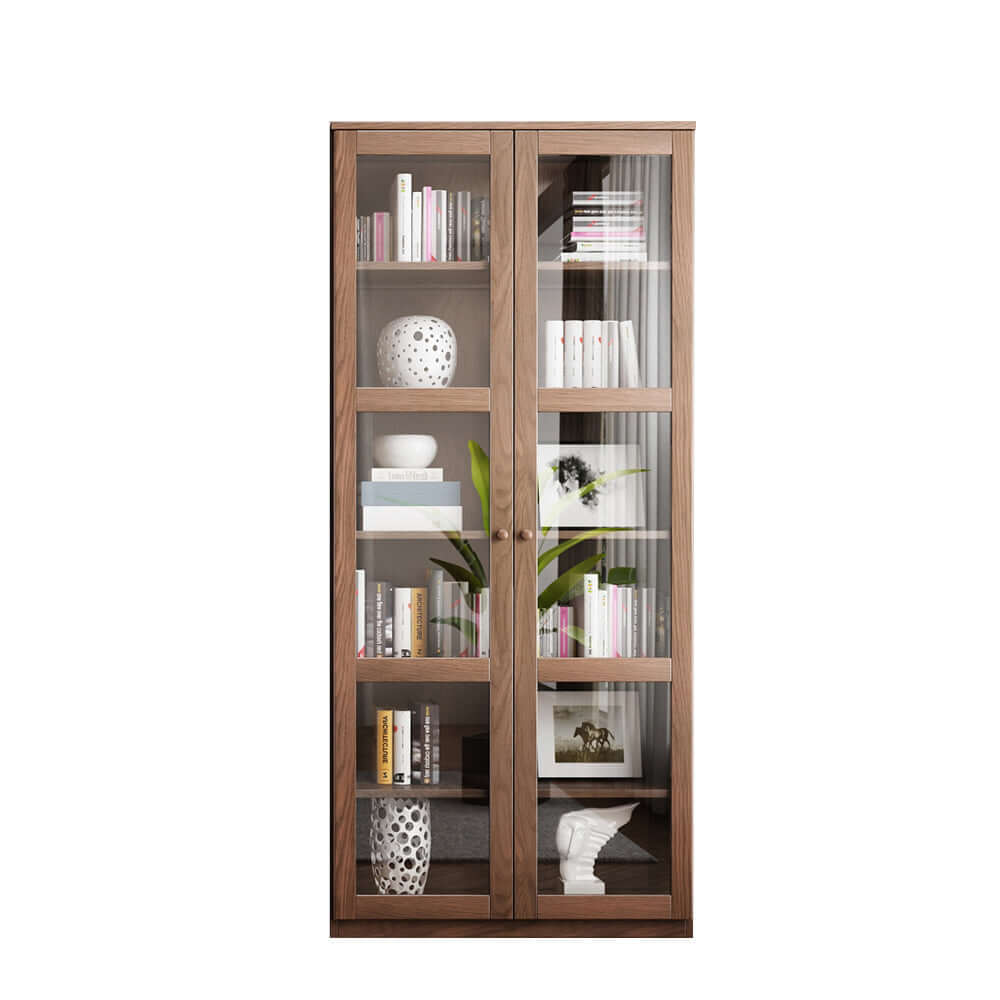 Modern modular floor-to-ceiling bookshelf with doors for versatile storage and organization