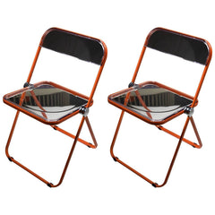 Contemporary Acrylic Open Back Folding Armless Chair for Dining Room Dining Chairs