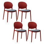 Scandinavian plastic dining chair with open back and four legs, ideal for home use