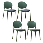 Scandinavian plastic dining chair with open back and four legs, ideal for home use