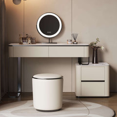 3 Pieces Makeup Vanity Set with LED Mirror & Stool