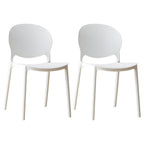Scandinavian plastic dining chair with open back and four legs, ideal for home use