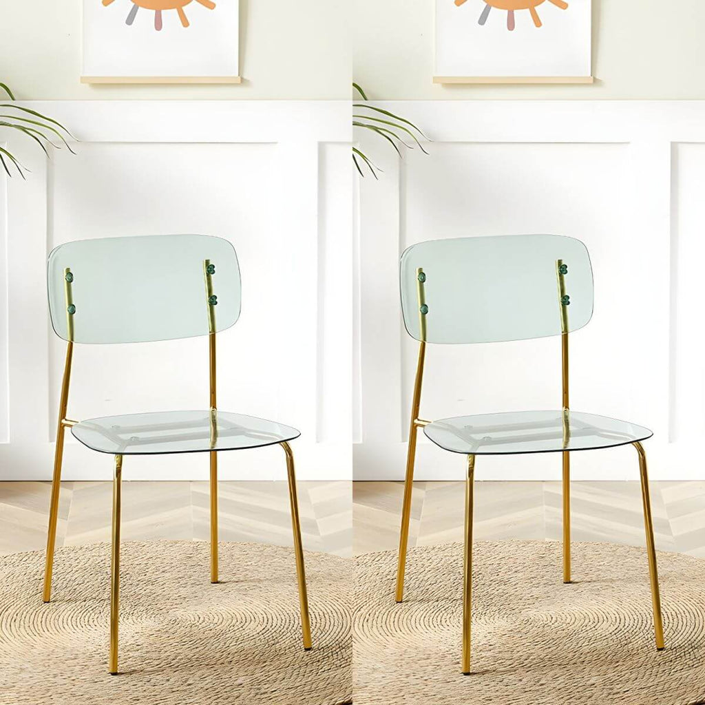 Transparent acrylic dining chair with modern design, perfect for living room and kitchen seating