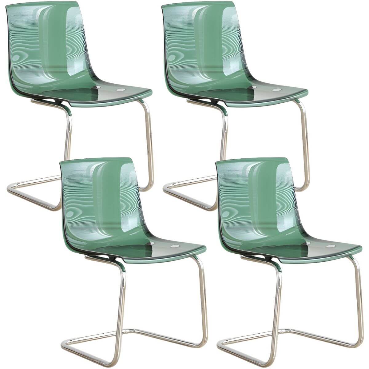 Scandinavian style plastic and acrylic non-upholstered side dining chair