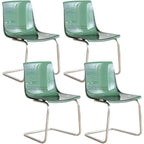 Scandinavian style plastic and acrylic non-upholstered side dining chair