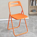 Modern collapsible open back side chair made of plastic and acrylic, ideal for kitchen and dining areas
