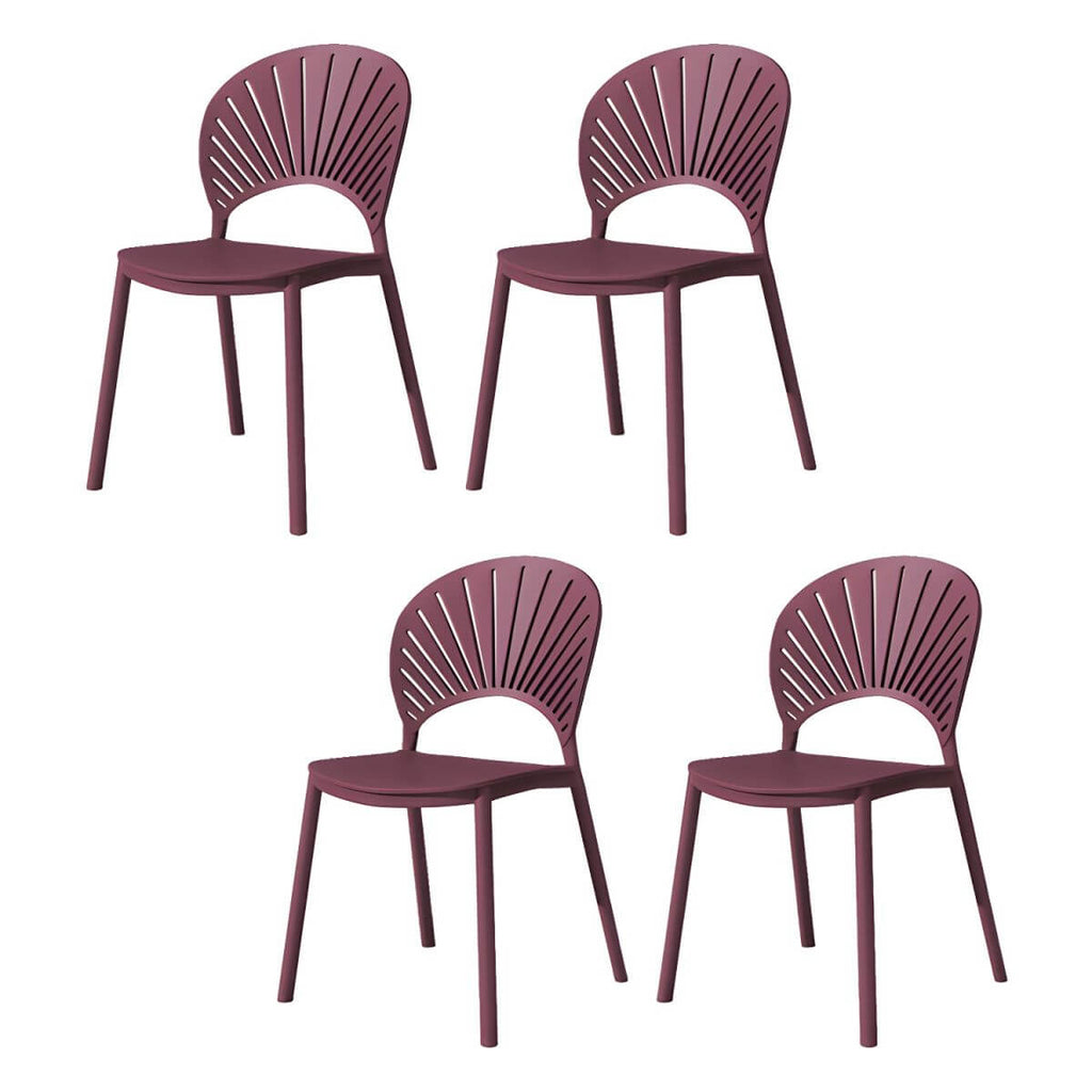 Scandinavian style plastic and acrylic side chair with low back for kitchen and dining