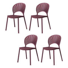 Scandinavian Style Plastic & Acrylic Side Chair with Low Back for Kitchen & Dining Dining Chairs
