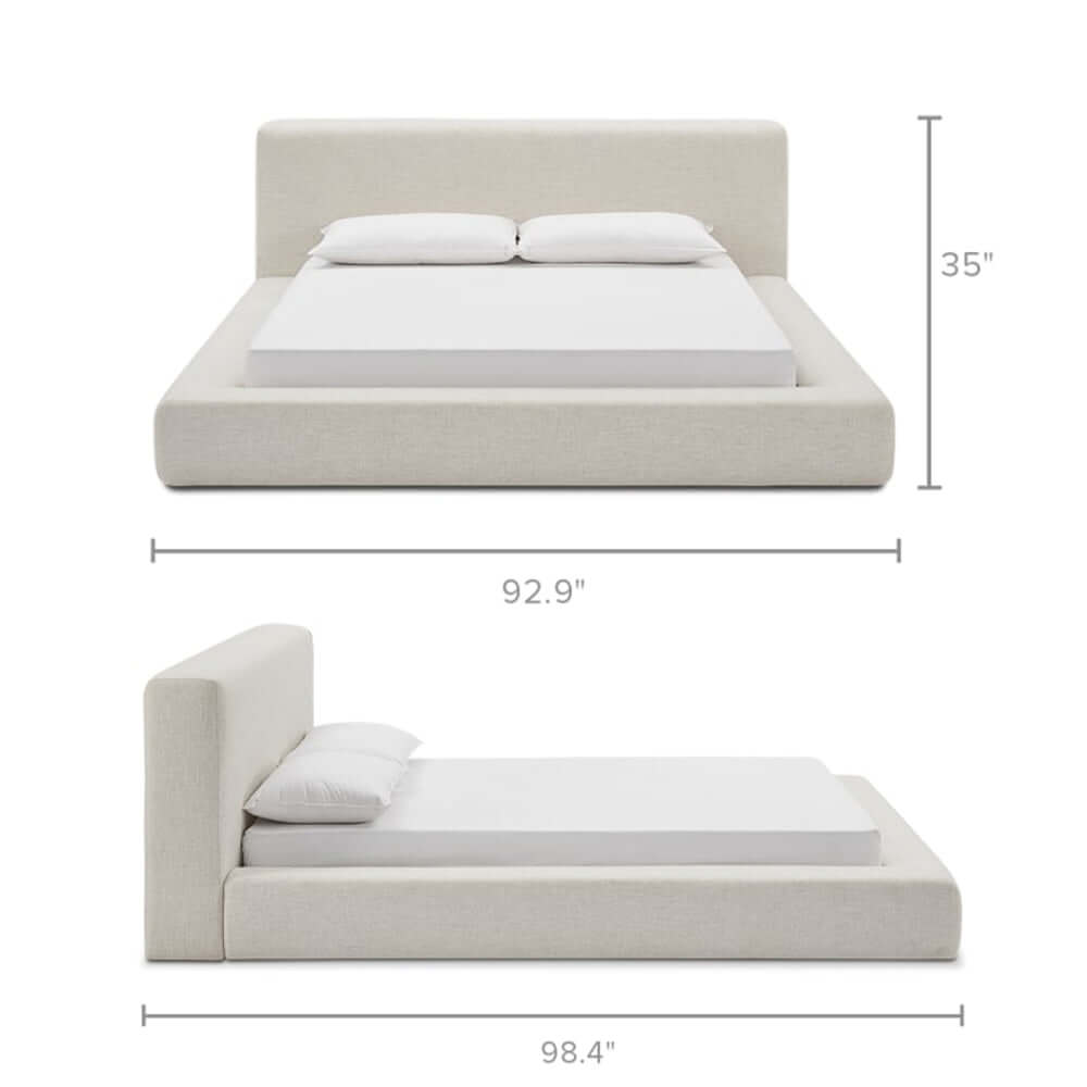Modern upholstered bed in queen and king sizes with stylish design and comfortable fabric