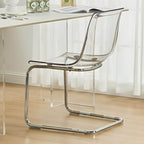 Scandinavian style low back side chair made of plastic and acrylic, ideal for kitchen and dining areas