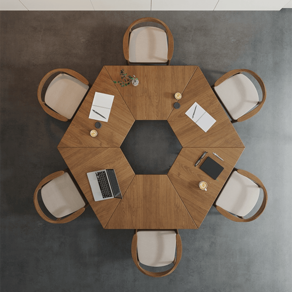 Portable conference table with 360-degree silent wheels for dynamic work environments