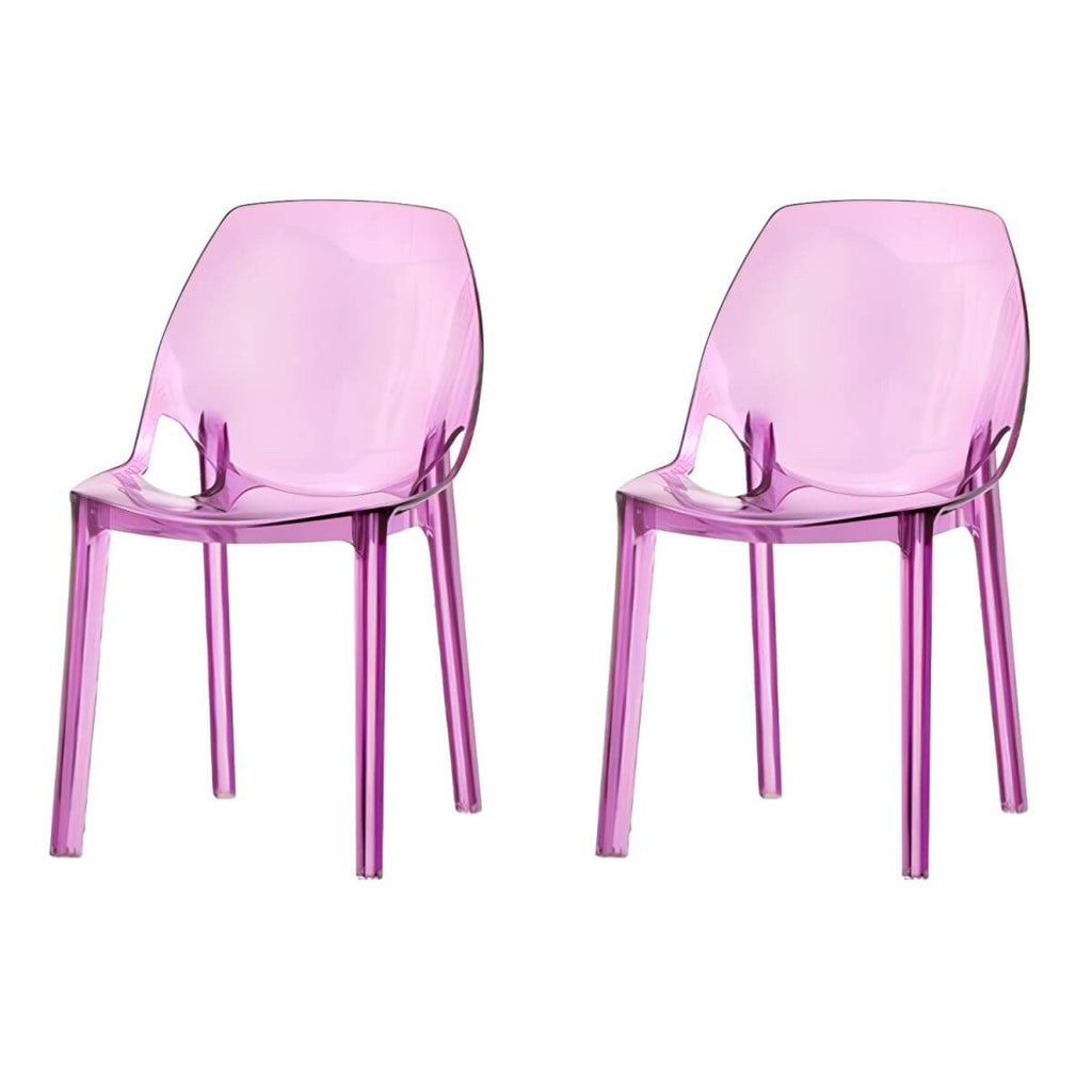 Armless acrylic side Parsons dining chair for indoor home use