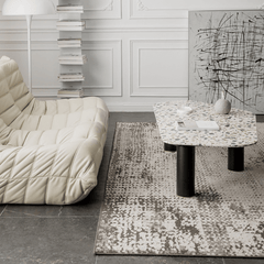 Table basse contemporaine en terrazzo - Idéale pour les petits logements et les bureaux chics