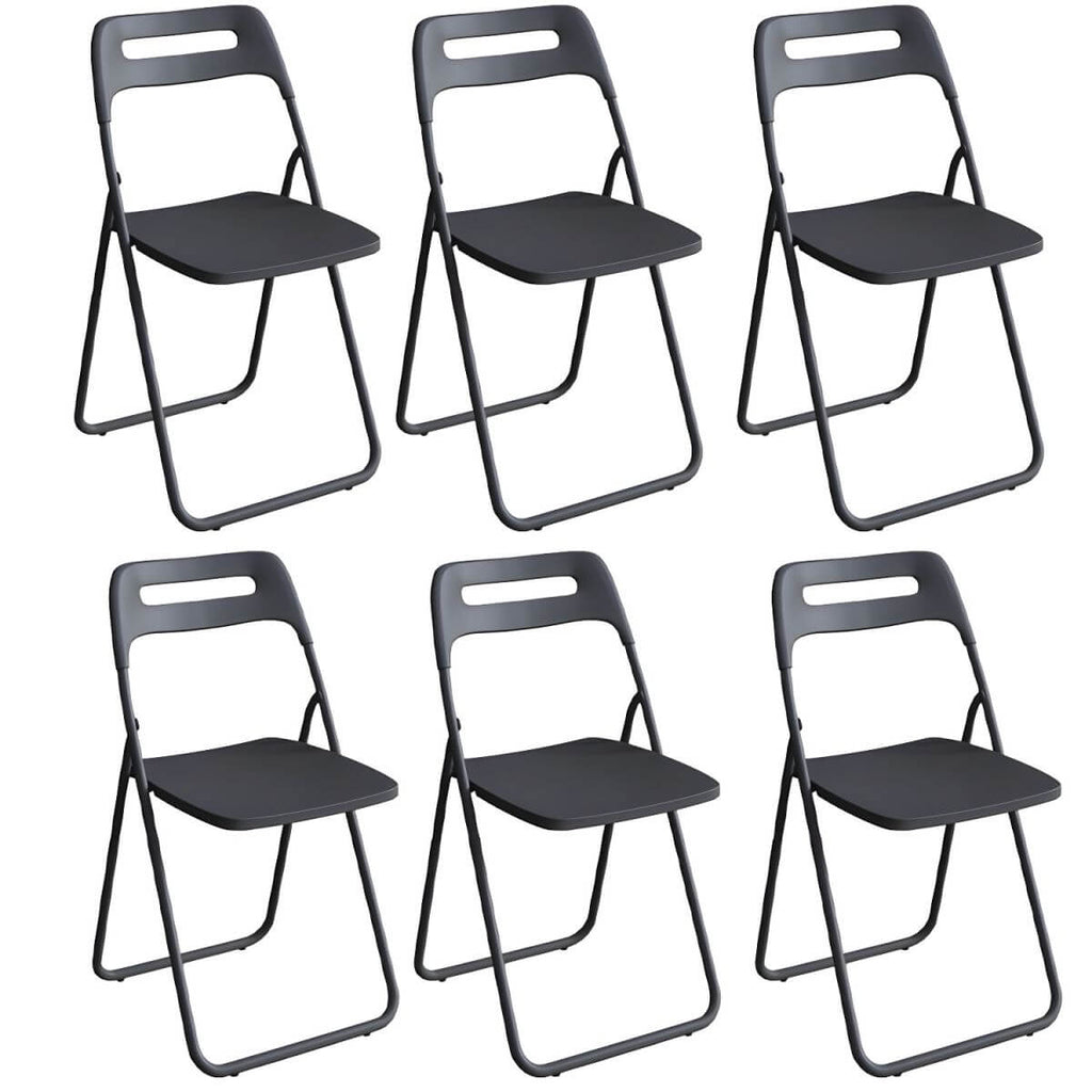 Modern collapsible open back side chair made of plastic and acrylic, ideal for kitchen and dining areas