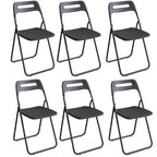 Modern collapsible open back side chair made of plastic and acrylic, ideal for kitchen and dining areas