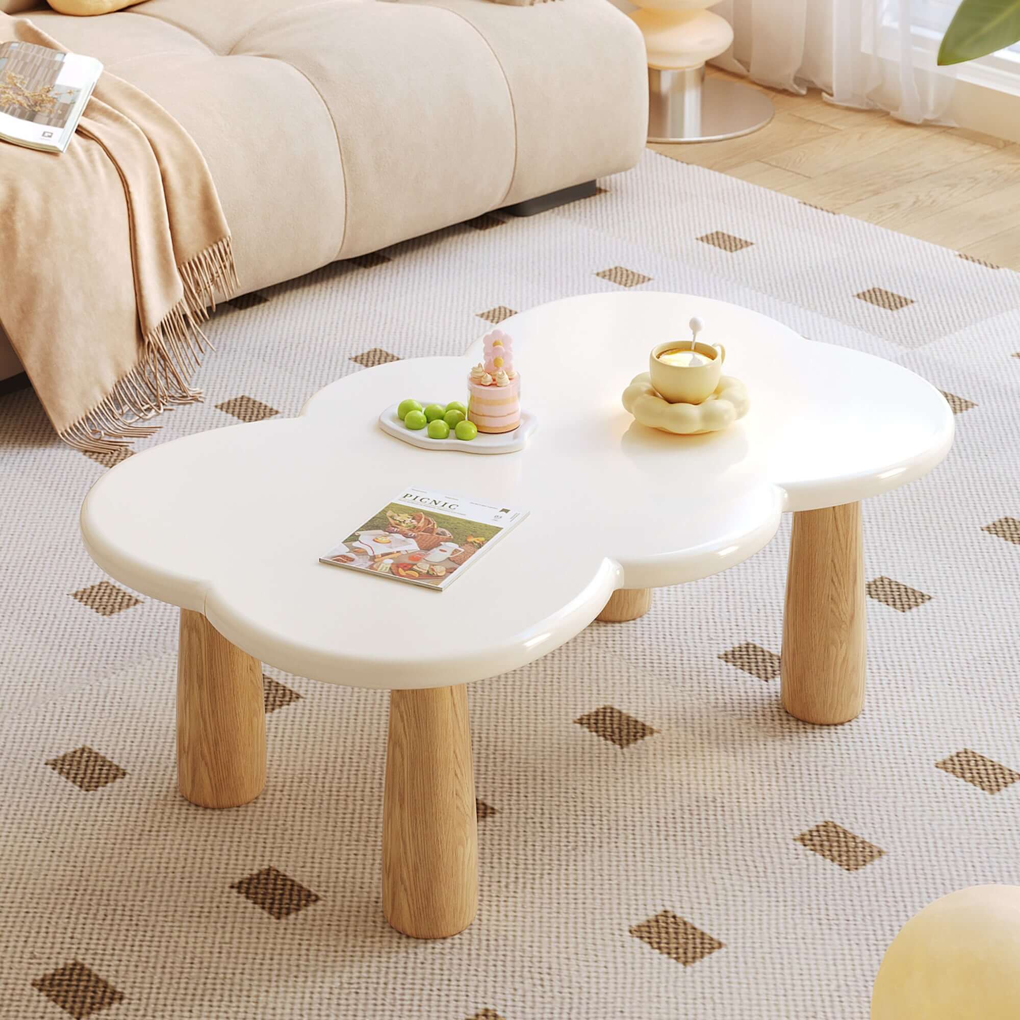 Modern Creative Cloud coffee table with sleek design, perfect for contemporary living rooms