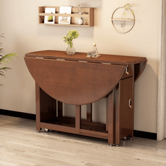 Smooth Surface Solid Wood Folding Dining Set with Easy Mobility and Stability