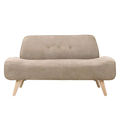 Scandinavian Style Small Size Sofa with Wood Frame in Solid Color and Polyester Blend Upholstery Sofa