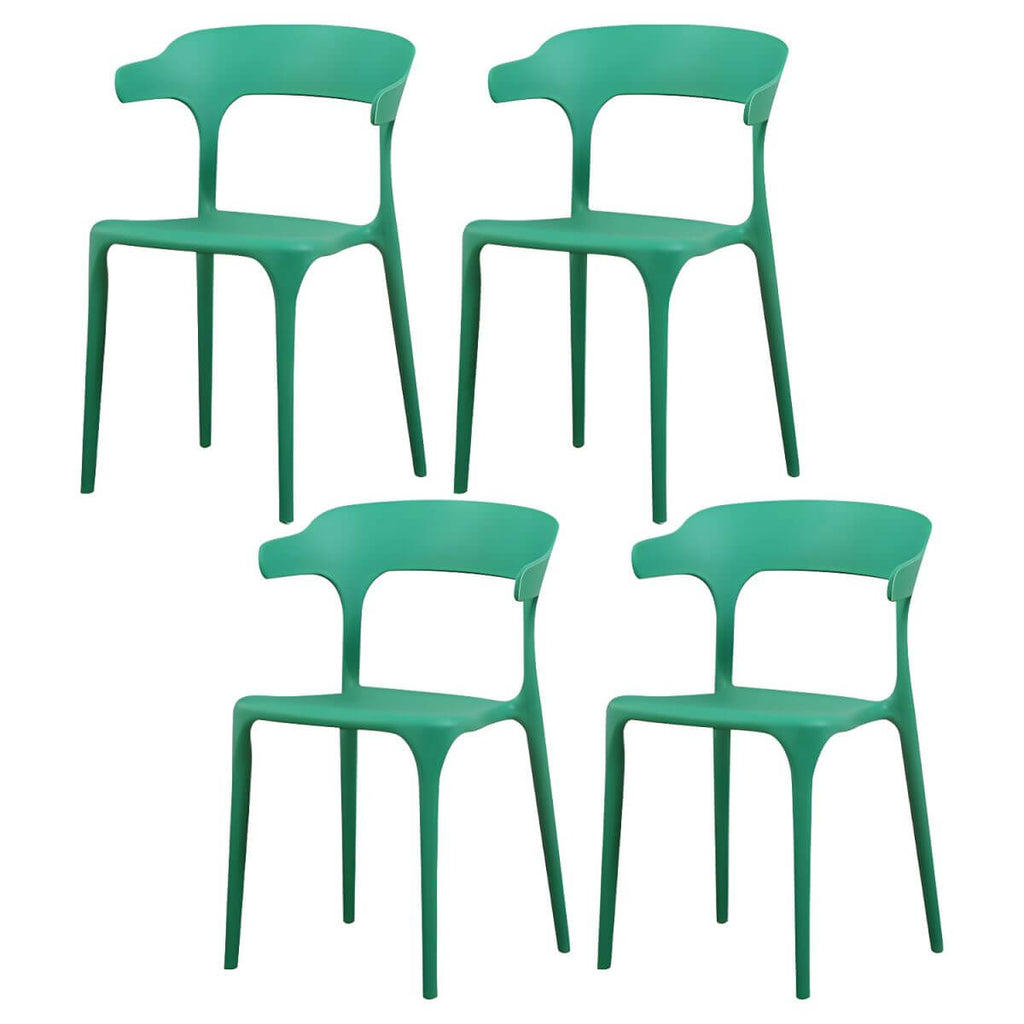 Stackable Nordic acrylic dining chair with armrest and clear acrylic legs