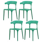 Stackable Nordic acrylic dining chair with armrest and clear acrylic legs