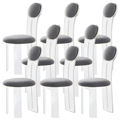 Contemporary Upholstered Dining Chair with Acrylic Frame for Kitchen Dining Chairs