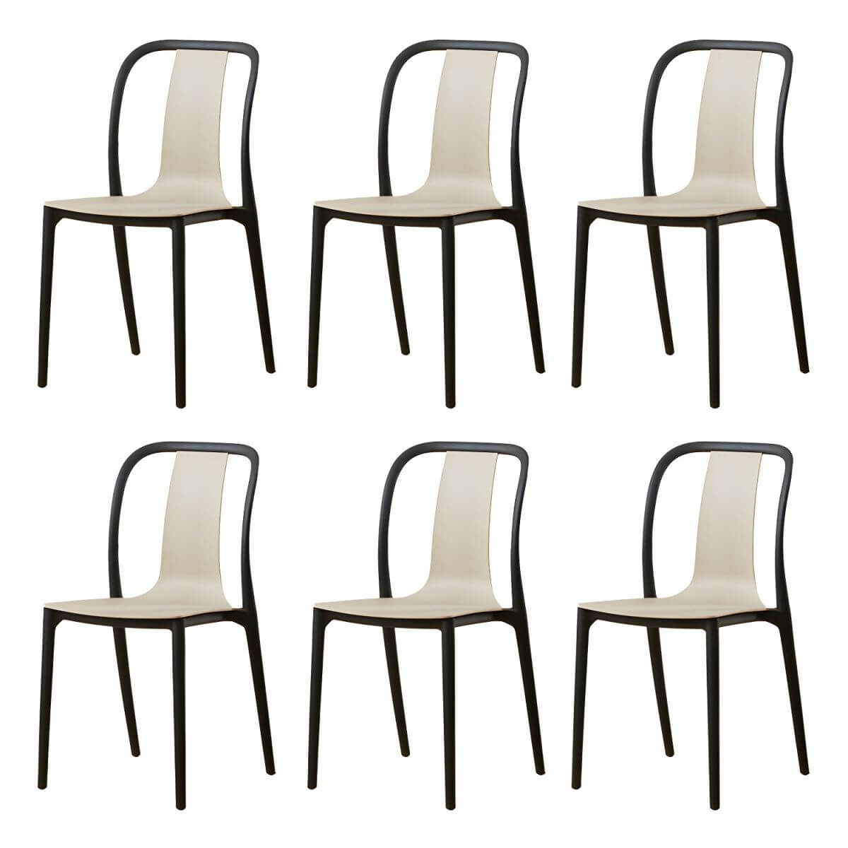 Low-back plastic and acrylic side chair with modern style for kitchen and dining areas
