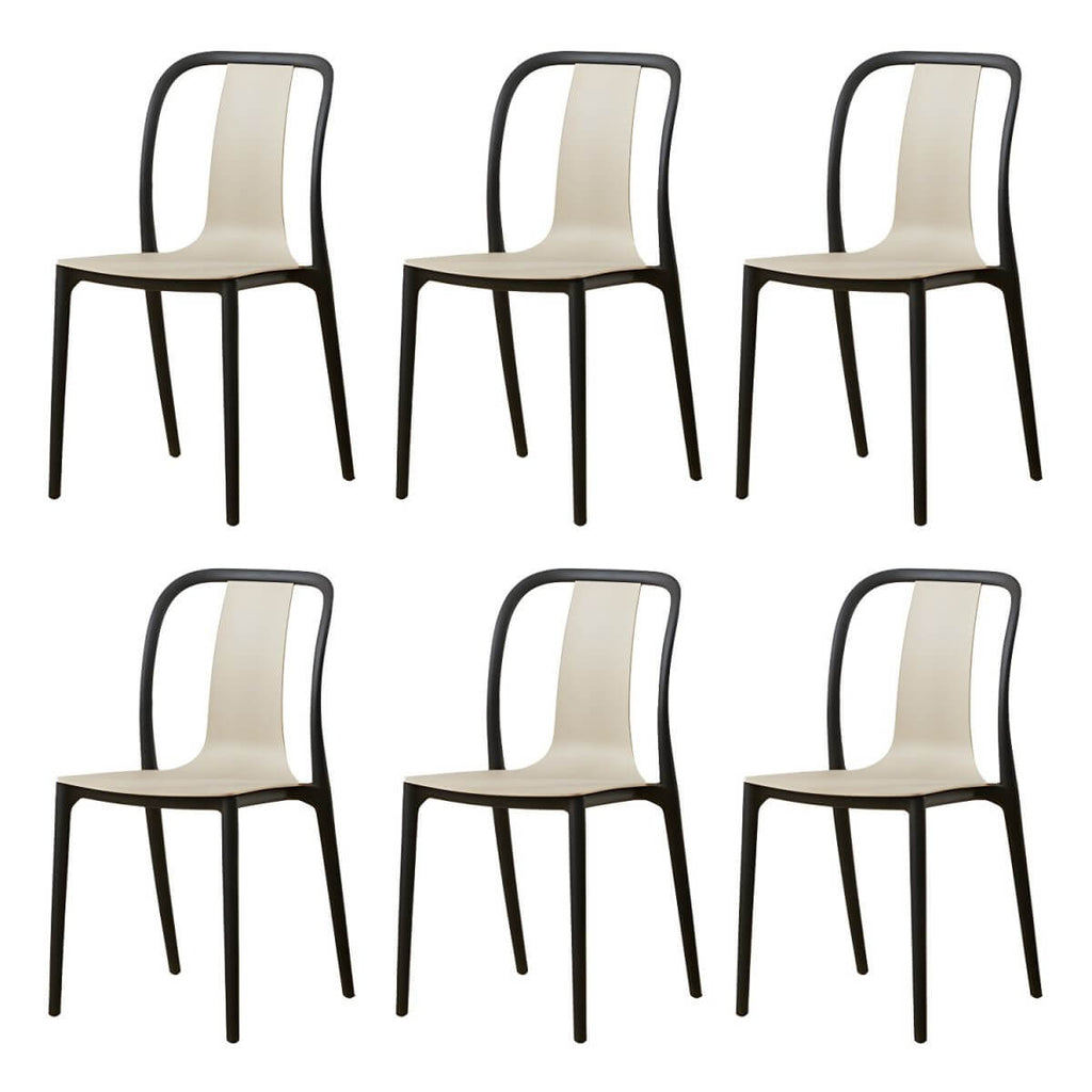 Low-back plastic and acrylic side chair with modern style for kitchen and dining areas