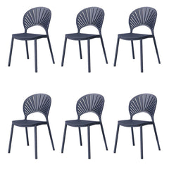 Scandinavian Style Plastic & Acrylic Side Chair with Low Back for Kitchen & Dining Dining Chairs