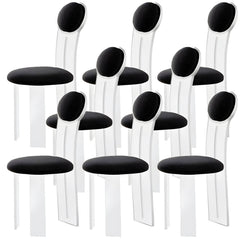 Contemporary Upholstered Dining Chair with Acrylic Frame for Kitchen Dining Chairs