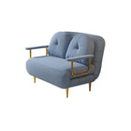 Convertible sofa sleeper with tufted back and polyester fiber upholstery