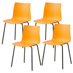 Modern plastic and acrylic side chair with metal legs, ideal for kitchen and dining rooms