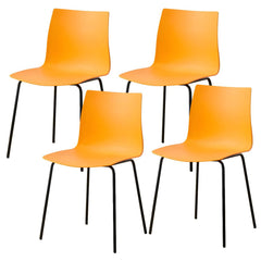 Modern Plastic & Acrylic Side Chair for Kitchen & Dining with Metal Legs Dining Chairs