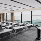 Foldable meeting table that is durable, lightweight, and easy to store