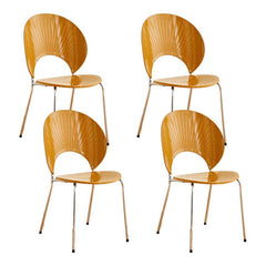 Scandinavian Style Stackable Plastic & Acrylic Side Chair with Silver Legs Dining Chairs