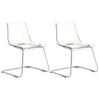 Scandinavian style plastic and acrylic dining side chair with silver legs, non-upholstered design
