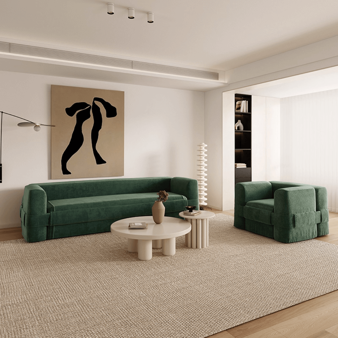 Luxurious Modern Minimalist Sofa Set with Ergonomic Armrests and High-Quality Velvet Fabric