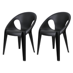 Stackable Modern Arm Chair with Open Back in Plastic & Acrylic Dining Chairs