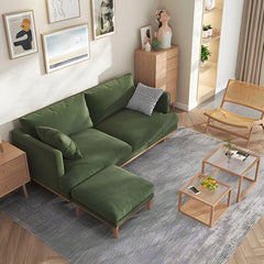 Modern Style Polyester Sofa Recessed Arm Tight Back Settee for Living Room Sofa