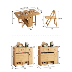 Space-Saving Scandinavian-Inspired Folding Table - Perfect for Family Meals and Gatherings