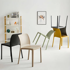Scandinavian Plastic & Acrylic Kitchen & Dining Chair with Low Back Dining Chairs