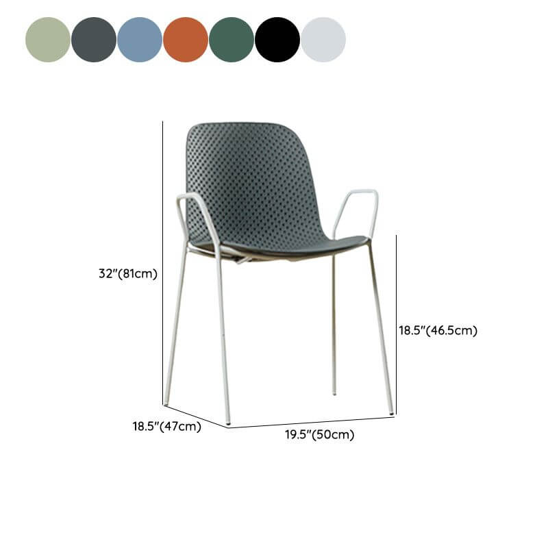 Scandinavian stackable kitchen chair with plastic and acrylic seat and metal legs