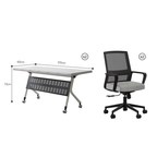 Foldable meeting table that is durable, lightweight, and easy to store