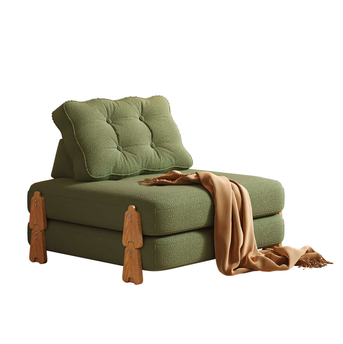 Modular floor sofa bed that folds, convertible for sitting or sleeping comfortably