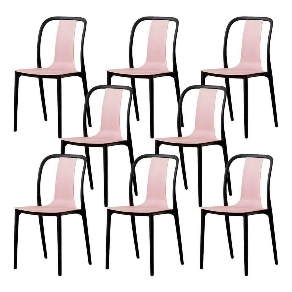 Low-back plastic and acrylic side chair with modern style for kitchen and dining areas