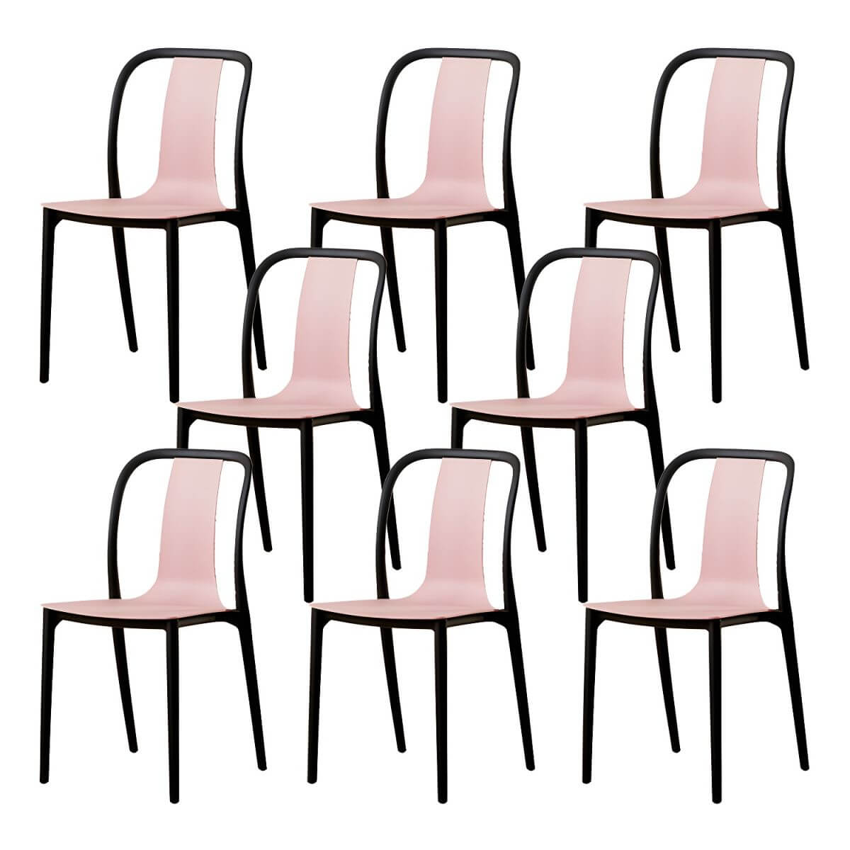 Low-back plastic and acrylic side chair with modern style for kitchen and dining areas