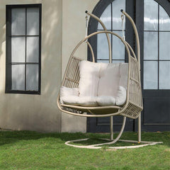 Tropical Unfinished Color Metal Stand Porch Swing with Stand, Pads & Chain for 2 Porch Swings